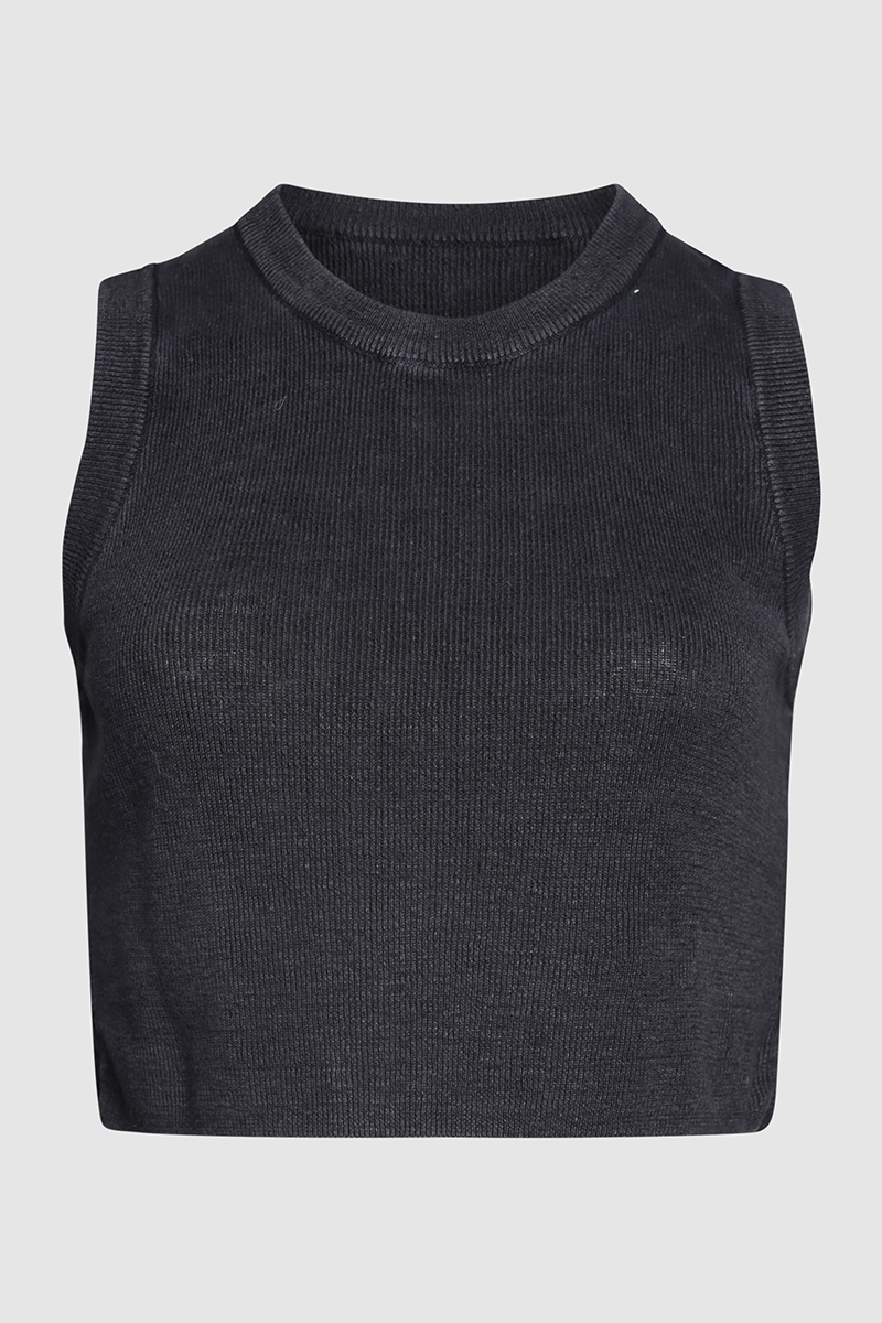 Ribbed Knit Cropped Tank