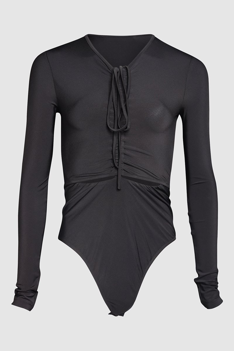 Cut Out Drawstring Bodysuit