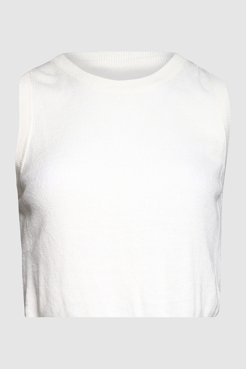 Ribbed Knit Cropped Tank