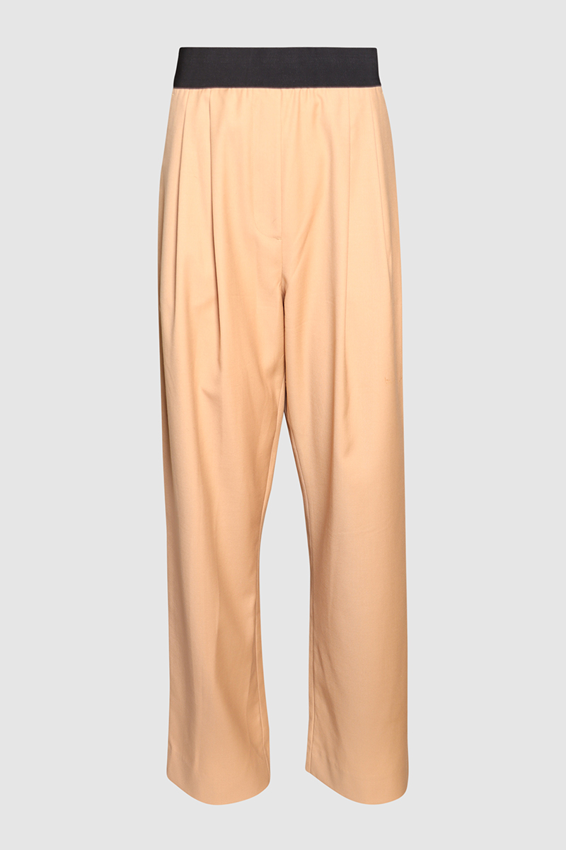 Pull On Wool Blend Trousers