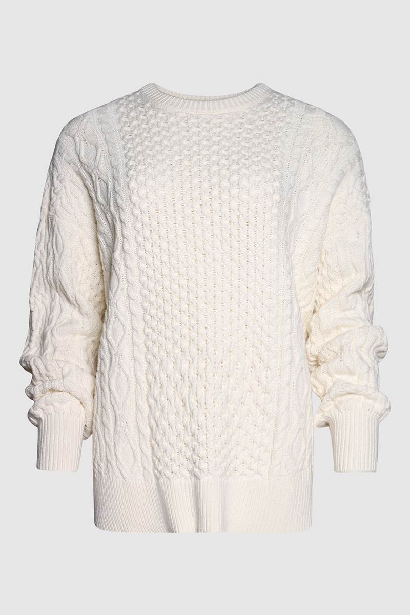 Tracy Oversized Cable Knit Cotton Blend Sweater