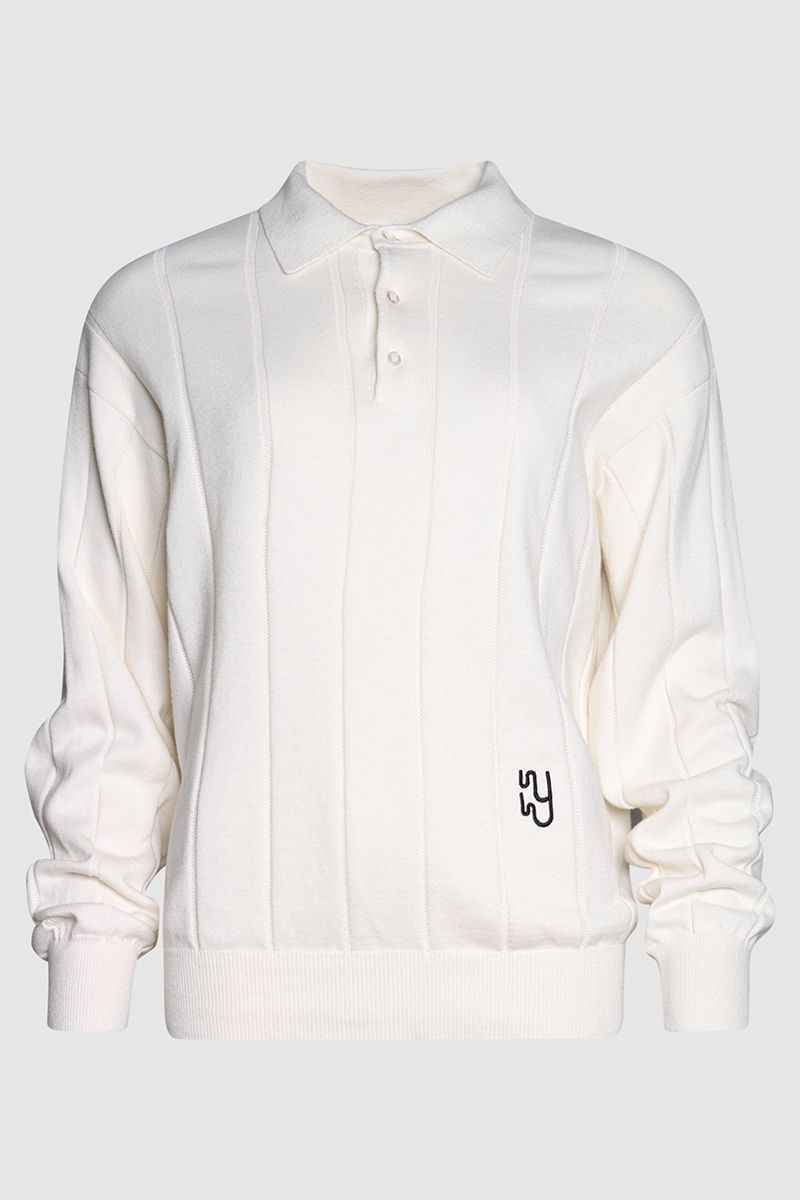 Knitted Linear Jacquard Polo