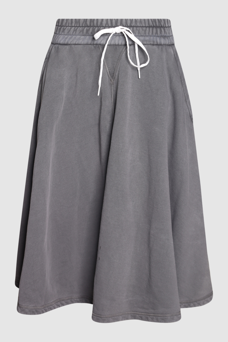 Logo Print Flared Cotton Jersey Skirt