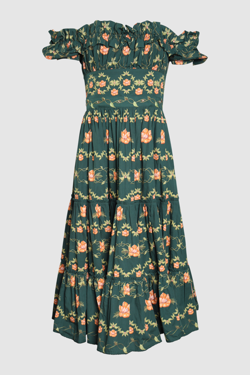 Banana Esoterico Cotton Midi Dress