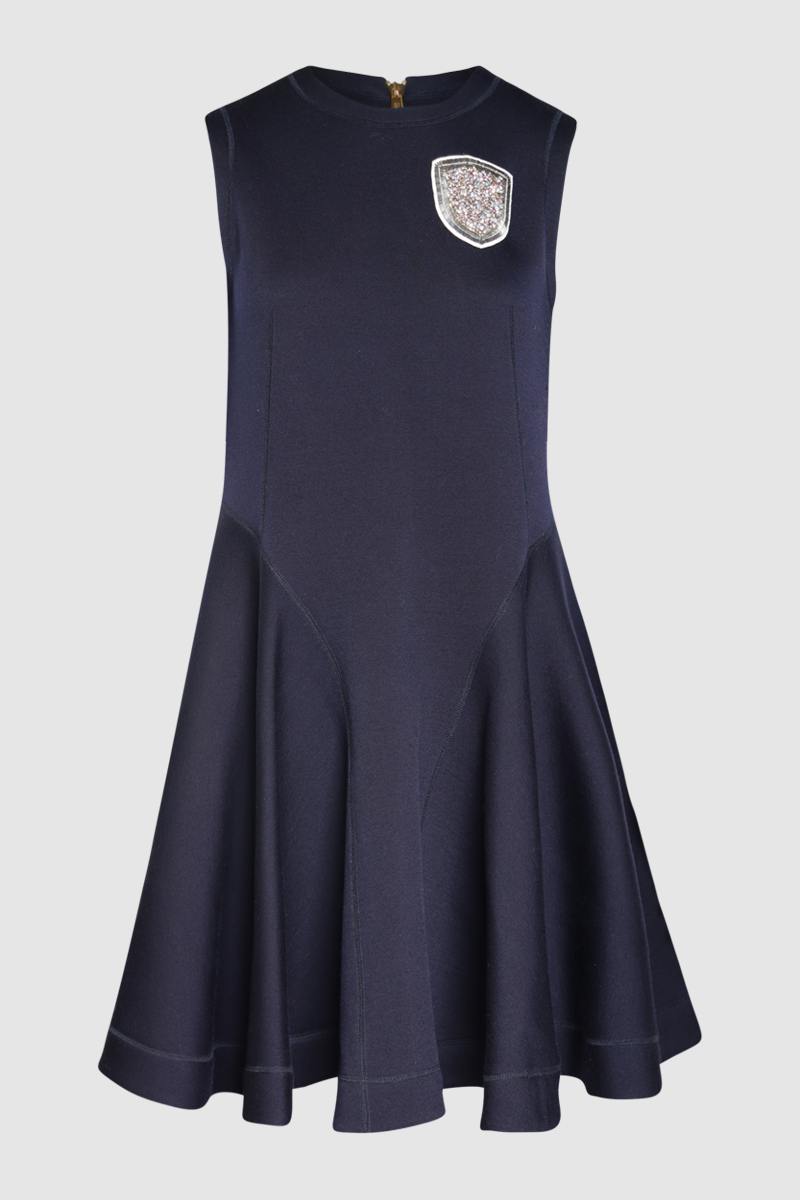 Wool Blend Embellished Dress