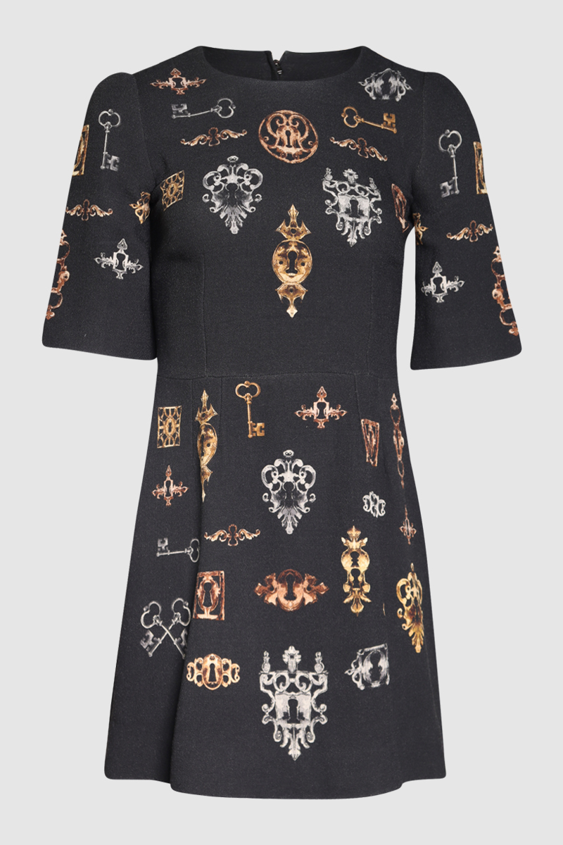 Key & Lockets Wool Dress