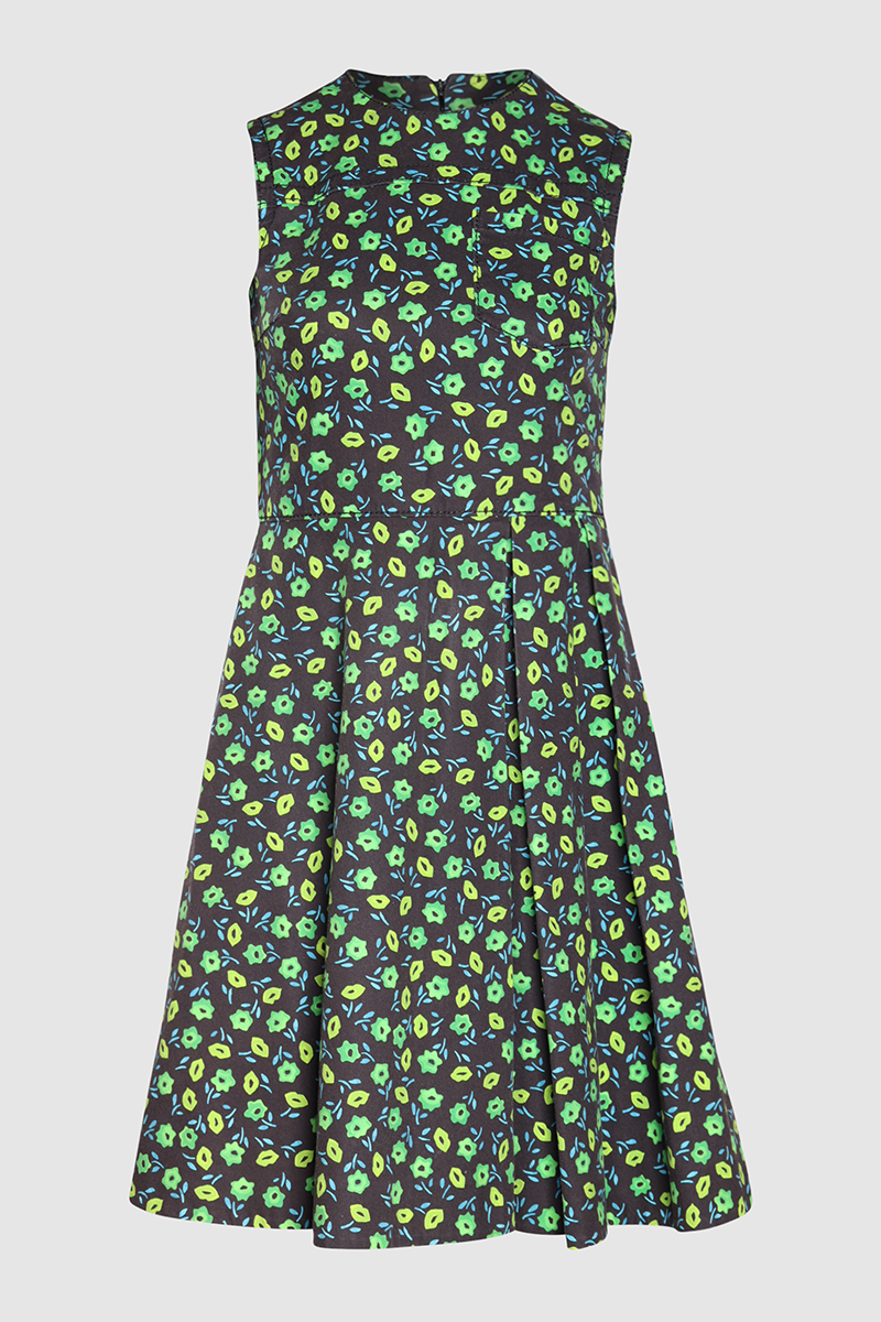 Floral Print Flare Midi Dress