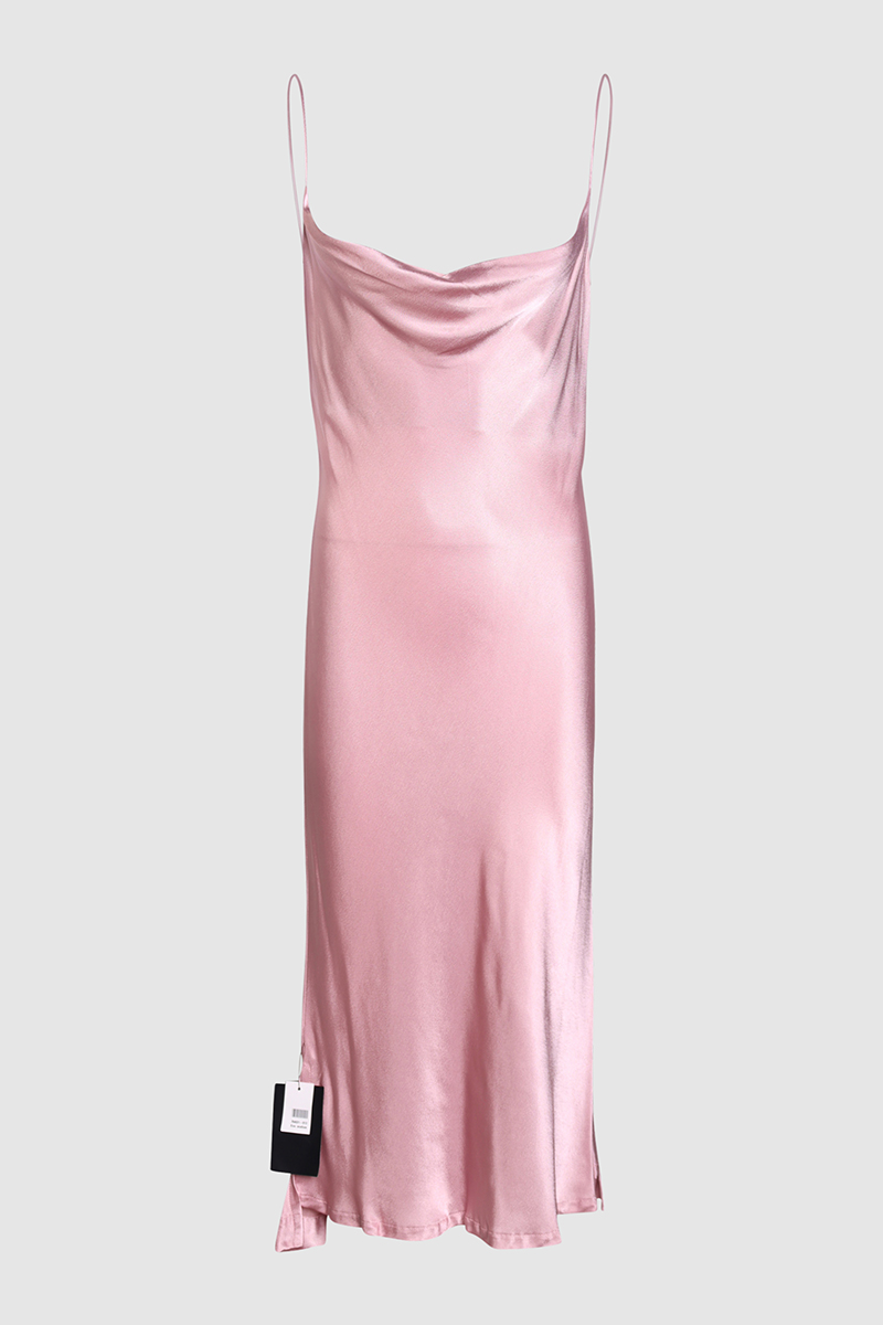 Cowl Neck Silk Midi Dress
