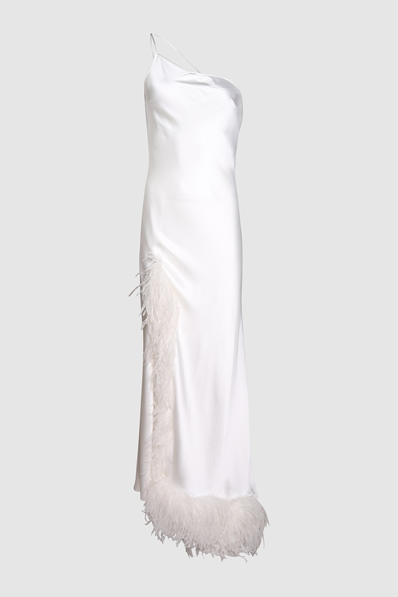 Assymetrical Feather Dress