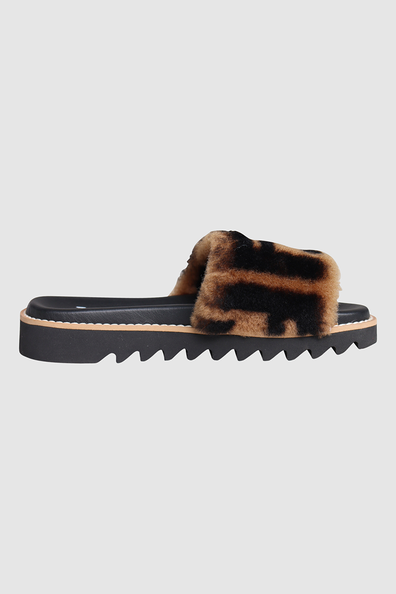 Furry FF Logo Sandals