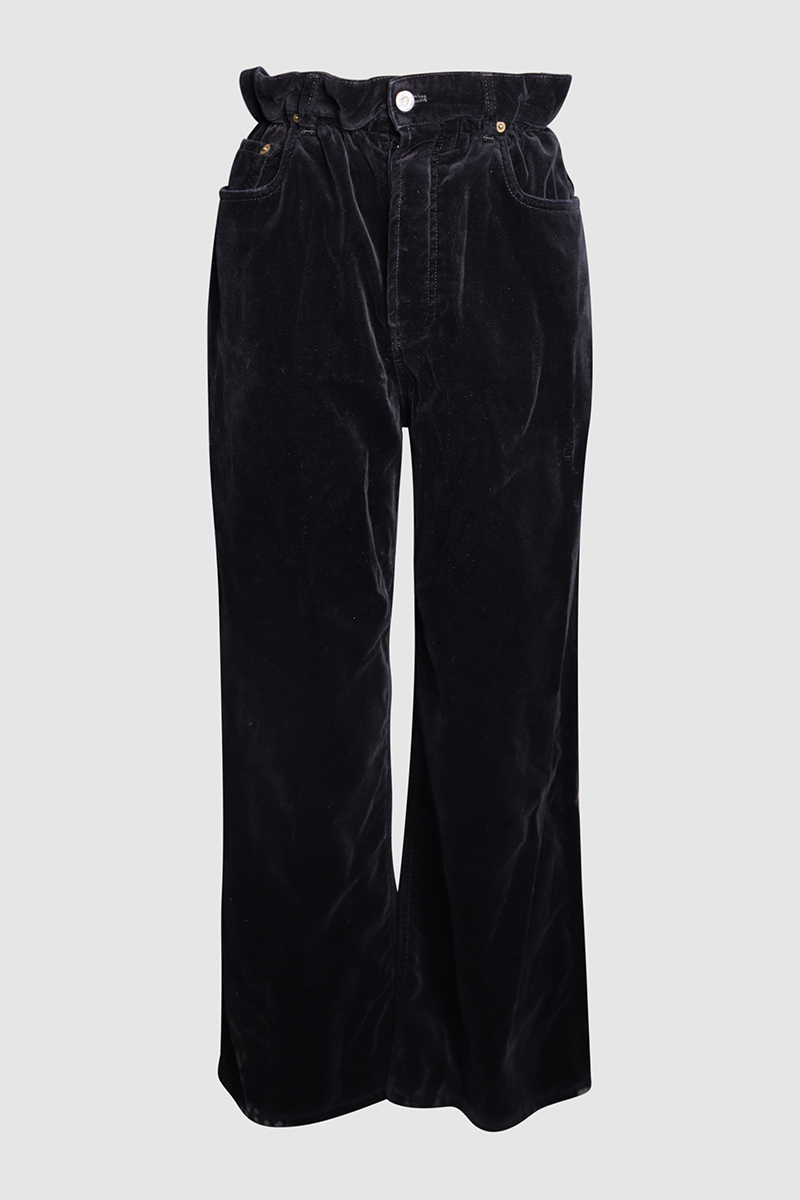 Velvet Scrunch Waist Pants