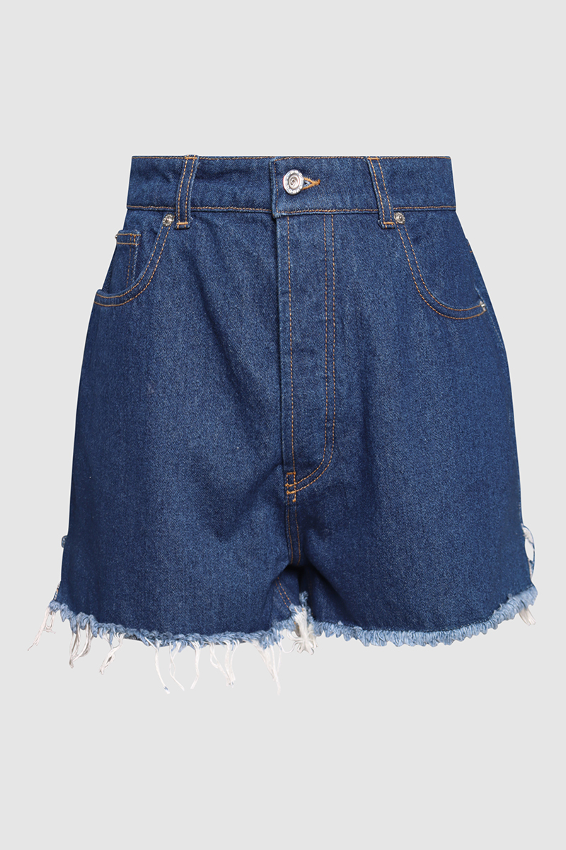 Denim Frayed Shorts