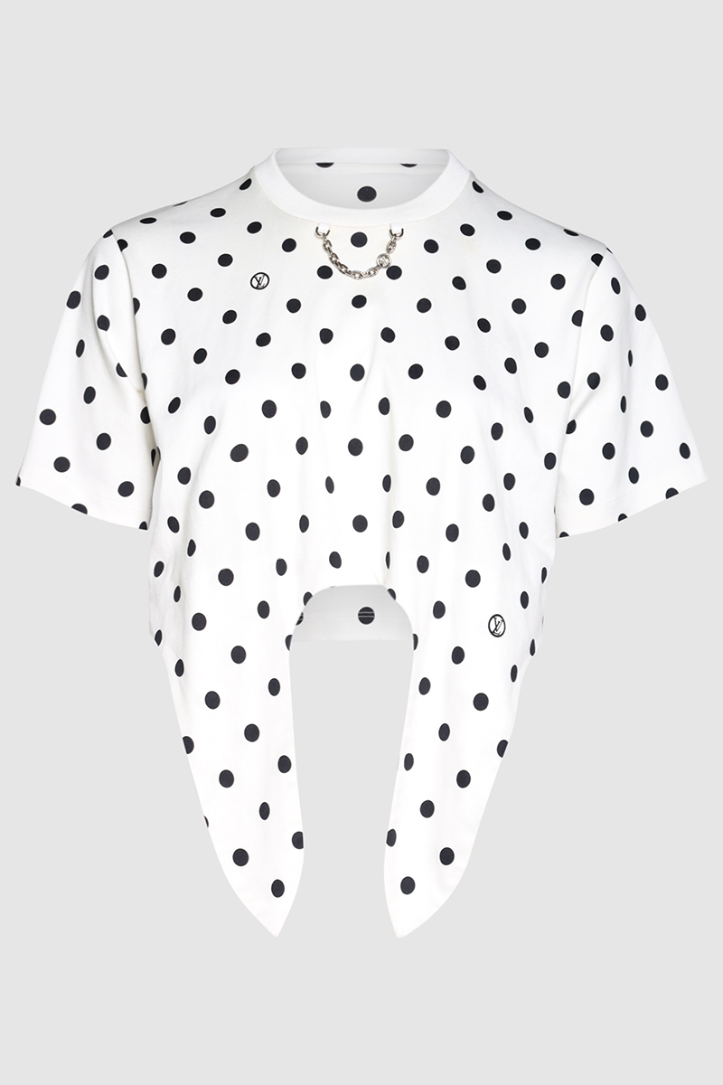 Polka Dot Self Tie T-Shirt