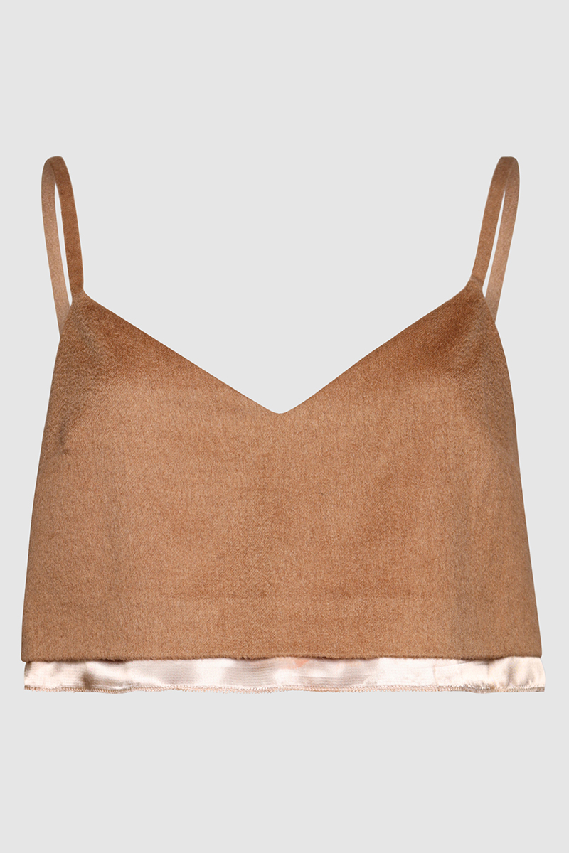 Layered Wool Cashmere Cropped Top