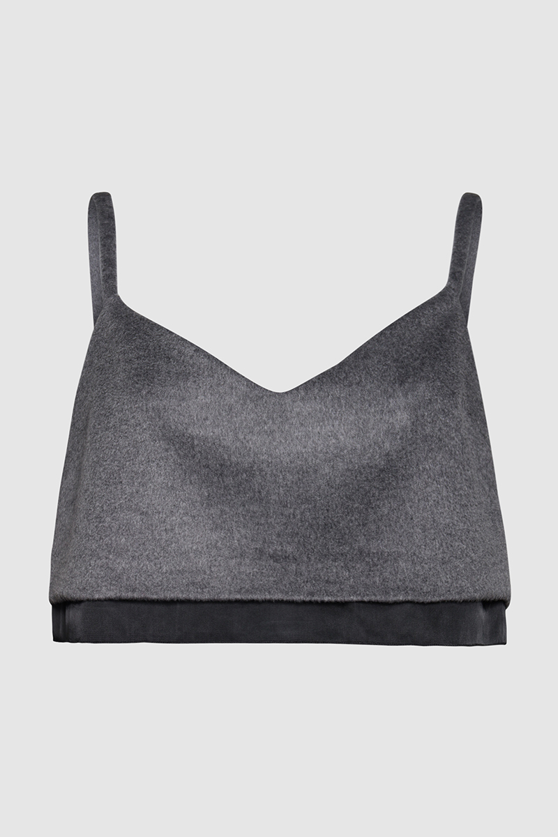 Layered Wool Cashmere Cropped Top