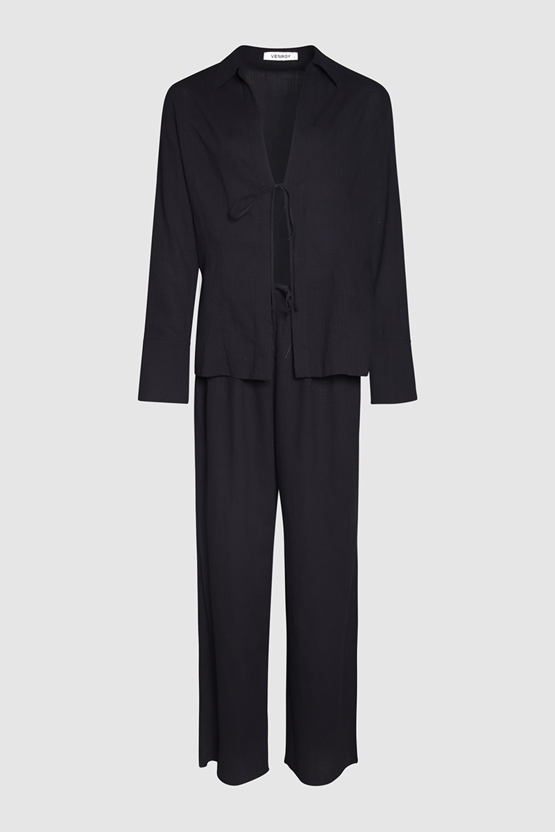 Cotton Drawstring Pant & Tie Up Top