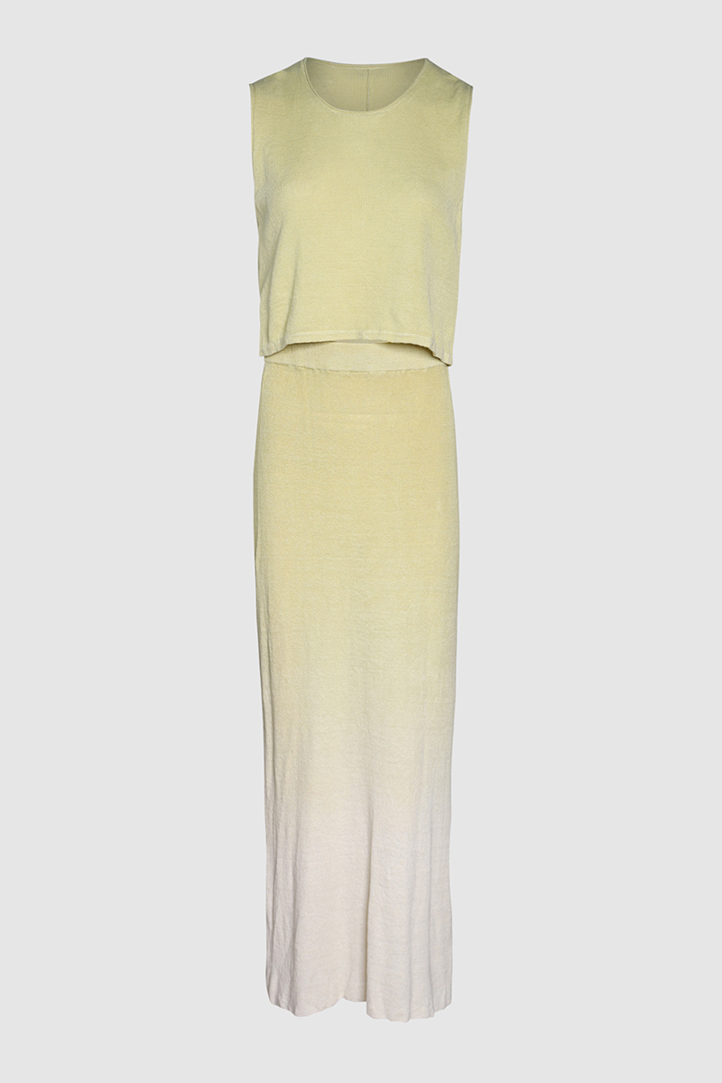 Rib Knitted Skirt & Cropped Tank