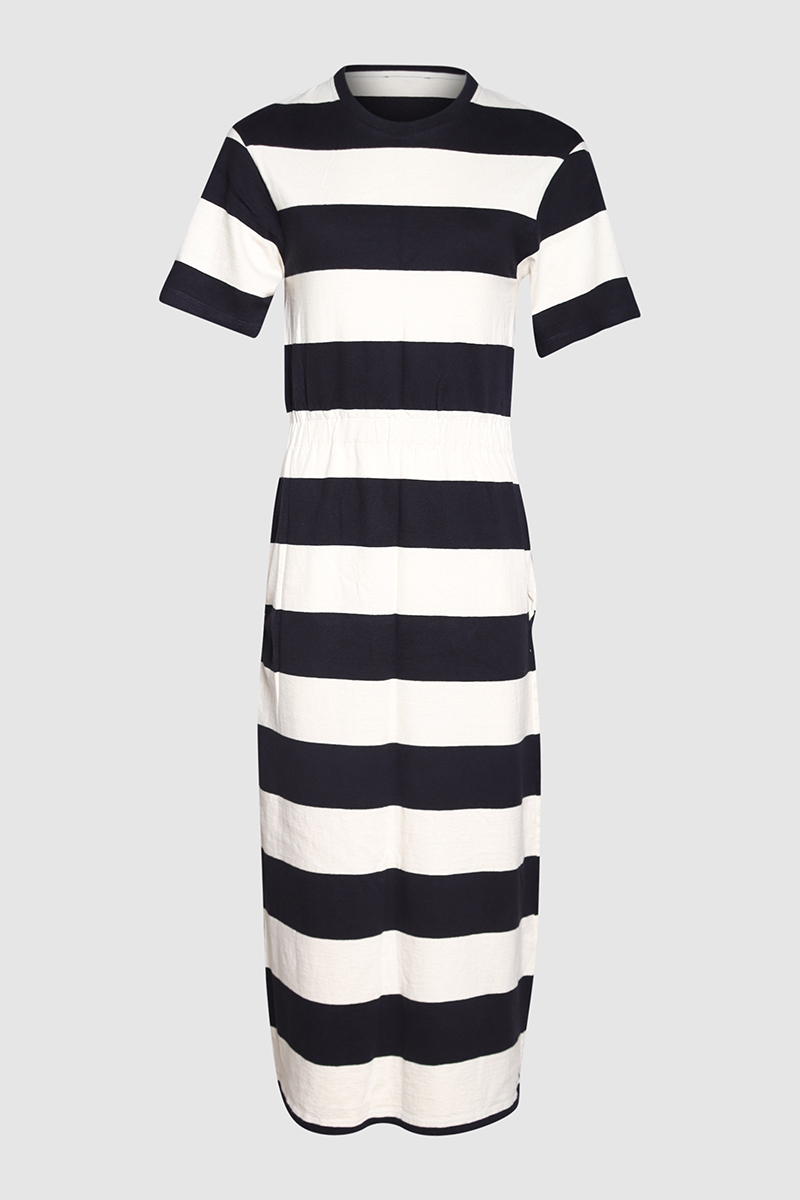 Thick Stripe Cotton T Shirt Dress