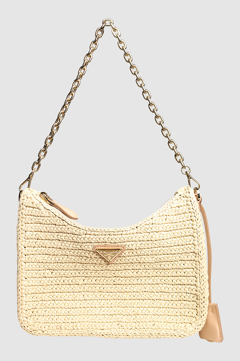 Re-Edition Crochet Raffia Shoulder Bag