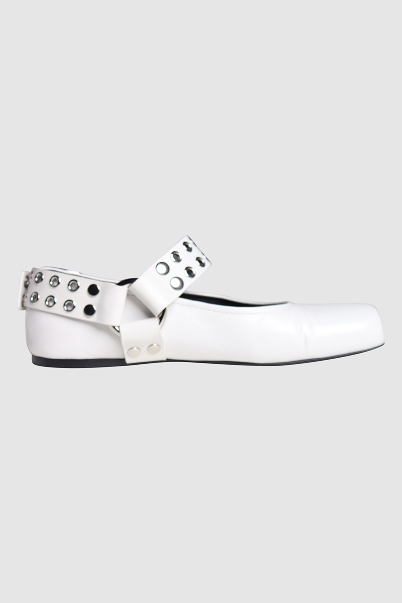 Embellished Leather Ballet Flats