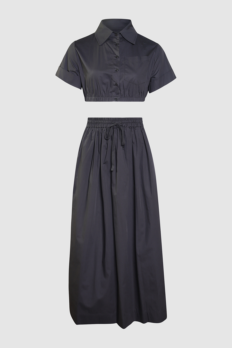 Jaded Cropped Shirt & Skirt