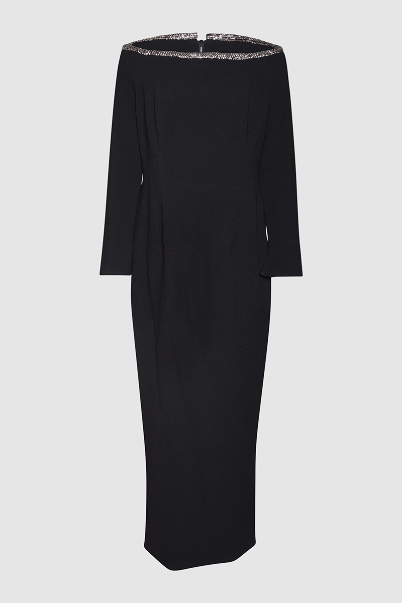 Embellished Crepe Gown