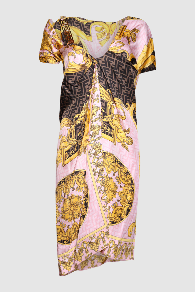 Printed Silk Mini Dress