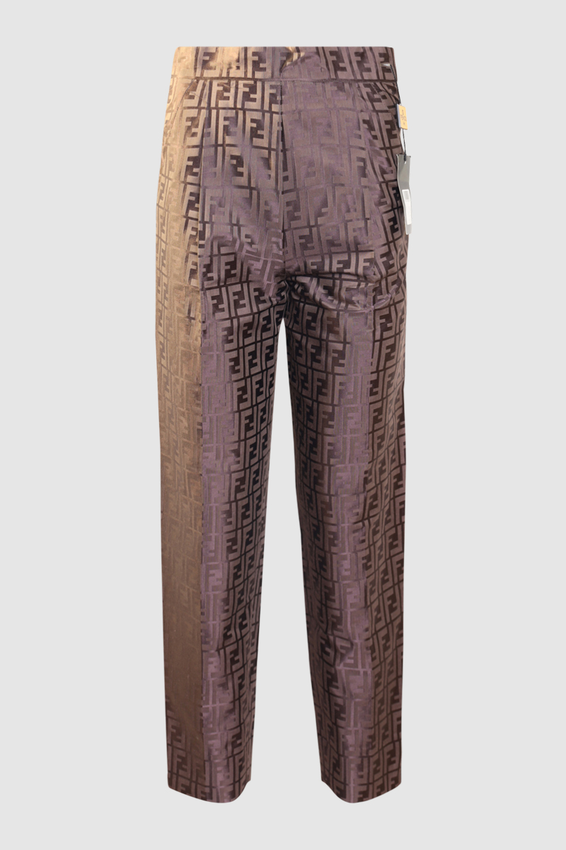 Zucca-Jacquard Slim-Fit Cropped Trousers