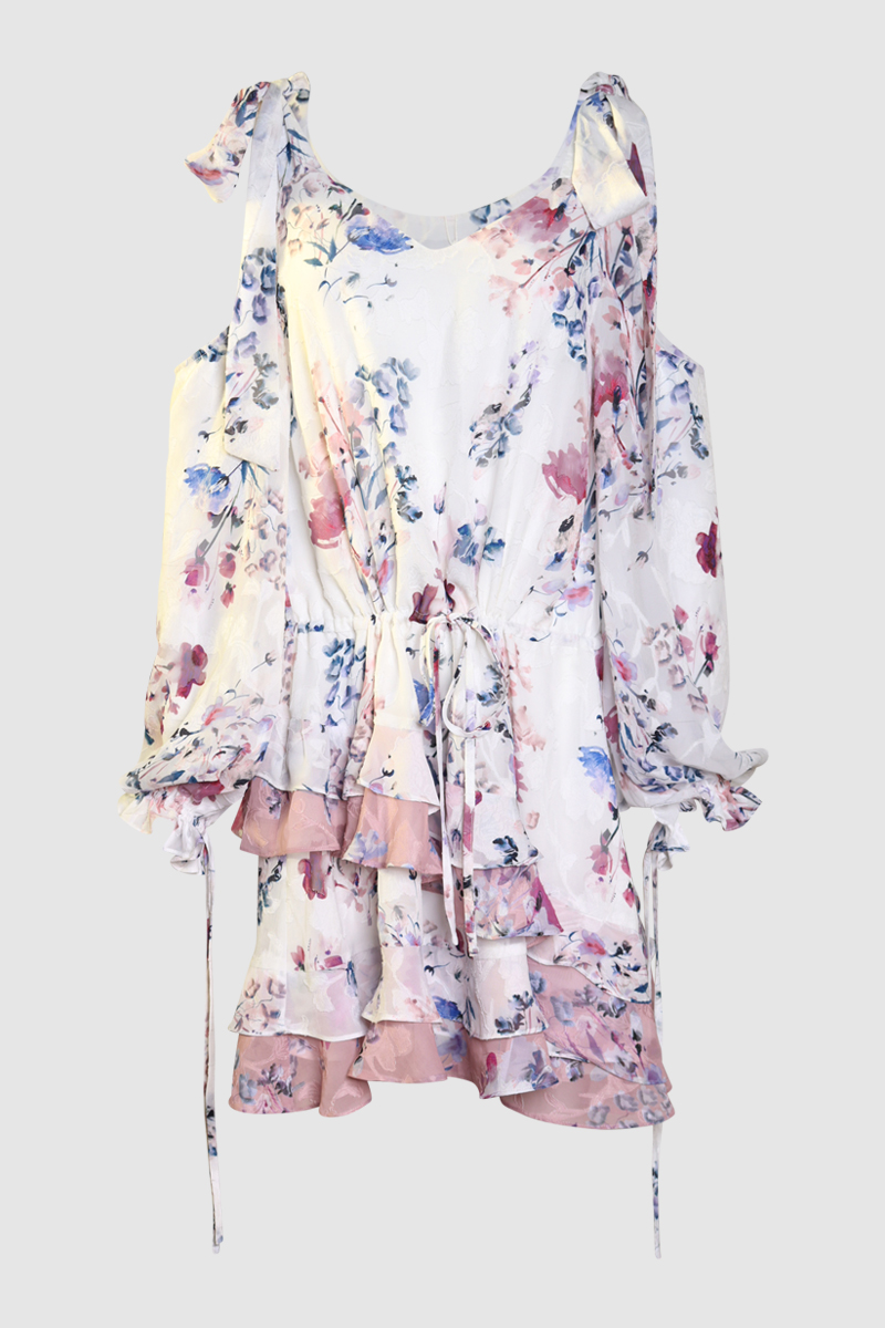 Alessandra Ruffle Mini Dress