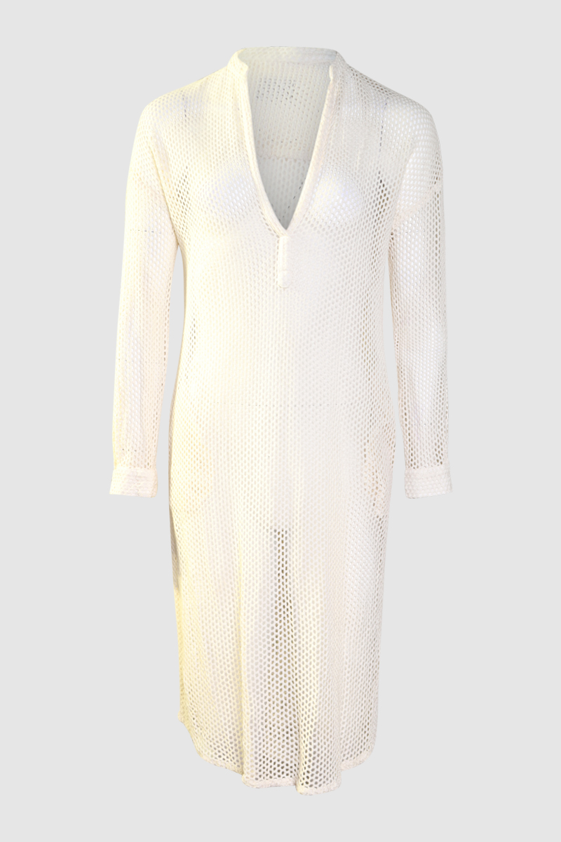 Crochet V Neck Dress