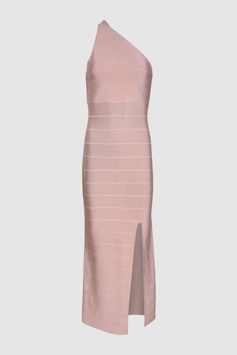 Asymmetric One Shoulder Midi Dress