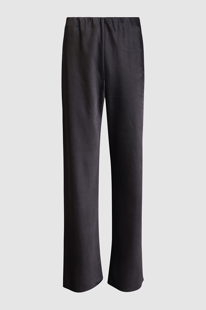 High-Rise Satin Straight Pants
