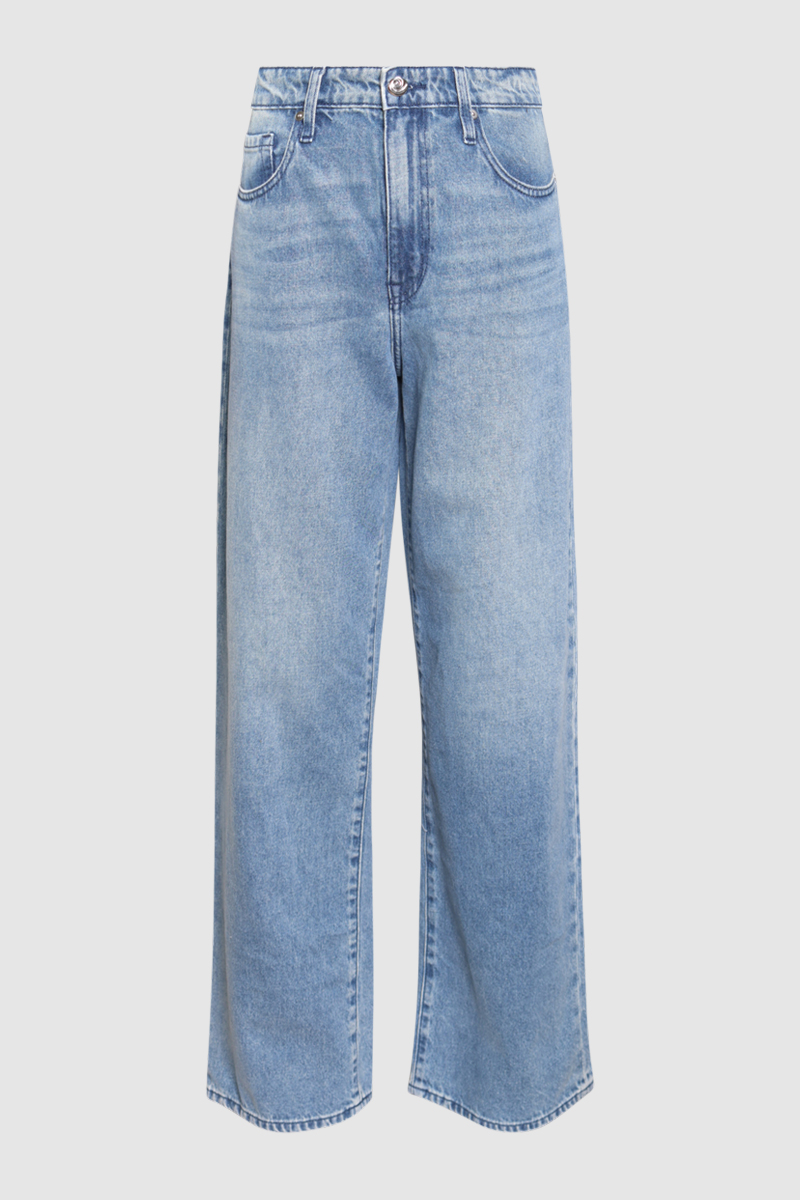 Olive Mid Slouchy Wide Jeans