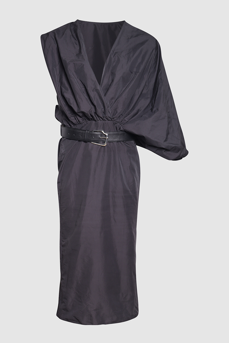 Swaddled Taffeta Dress