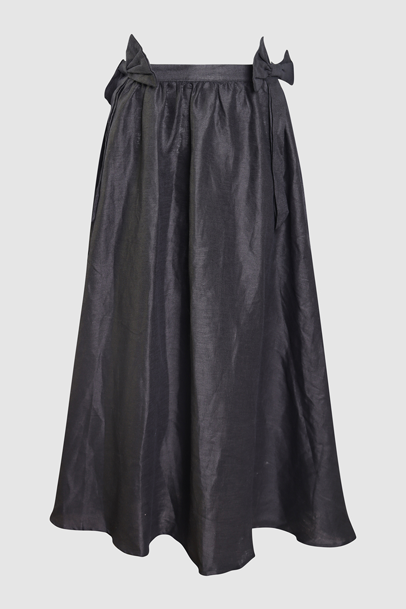 Daphne Linen Midi Skirt