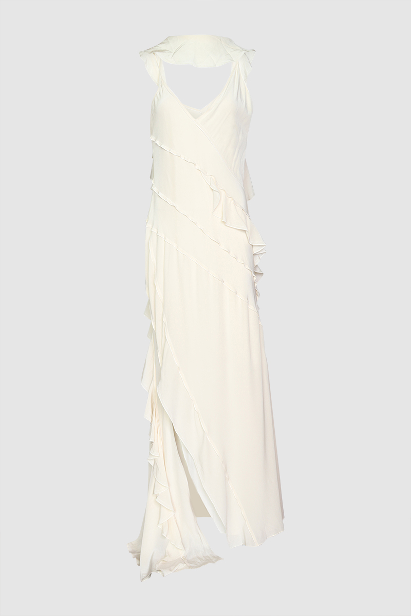 Ruffled Frill Maxi Dress