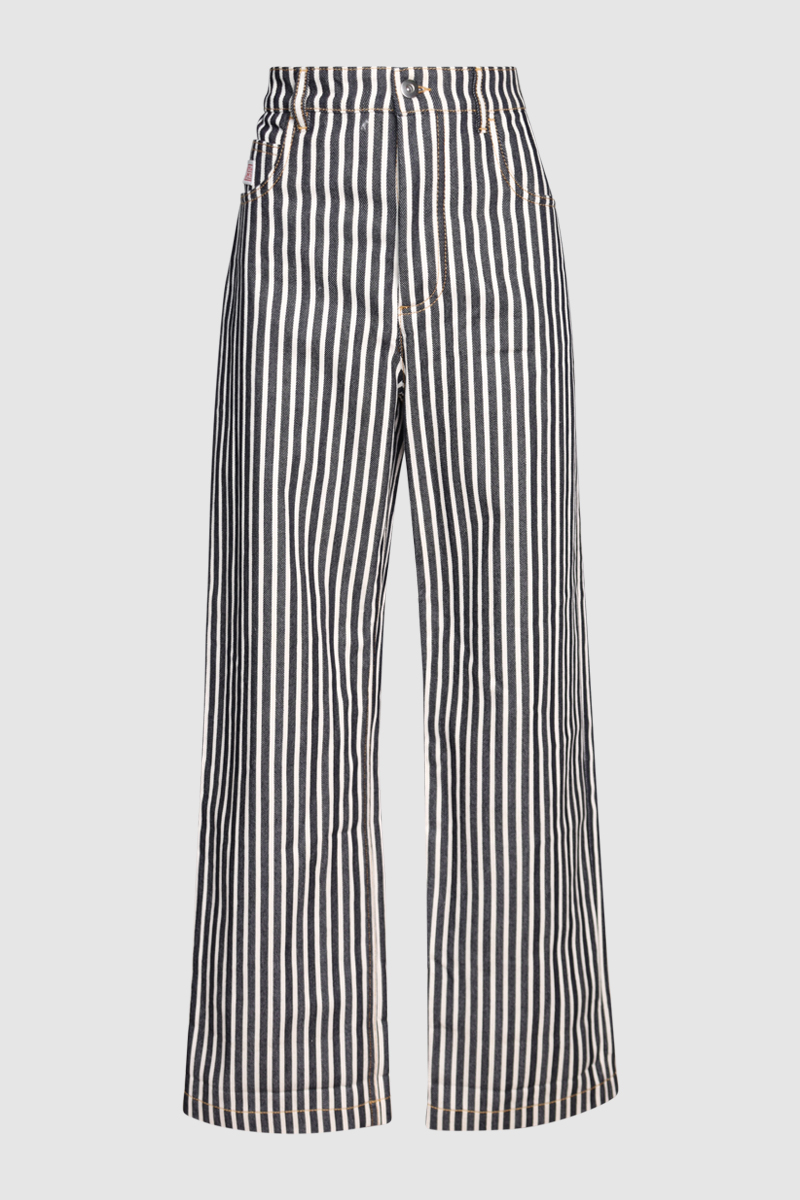 Striped Wide Leg Jeans
