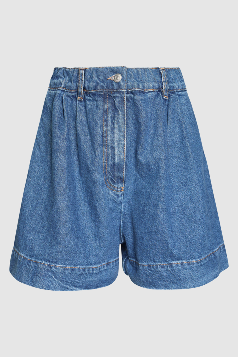 Scrunch Waist Denim Shorts