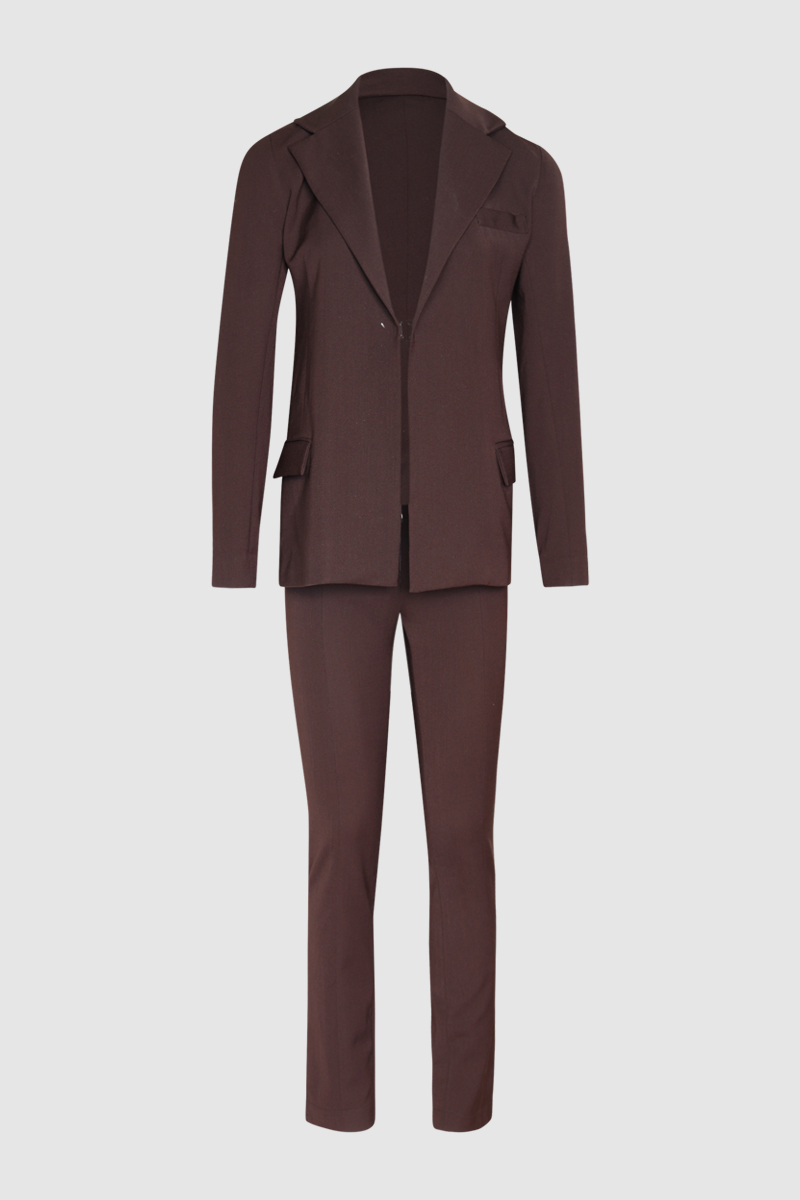 Paneled Slim Pants & Blazer