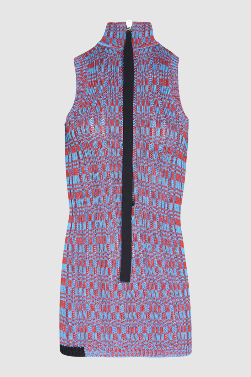 Sleeveless Knitted Turtleneck Dress
