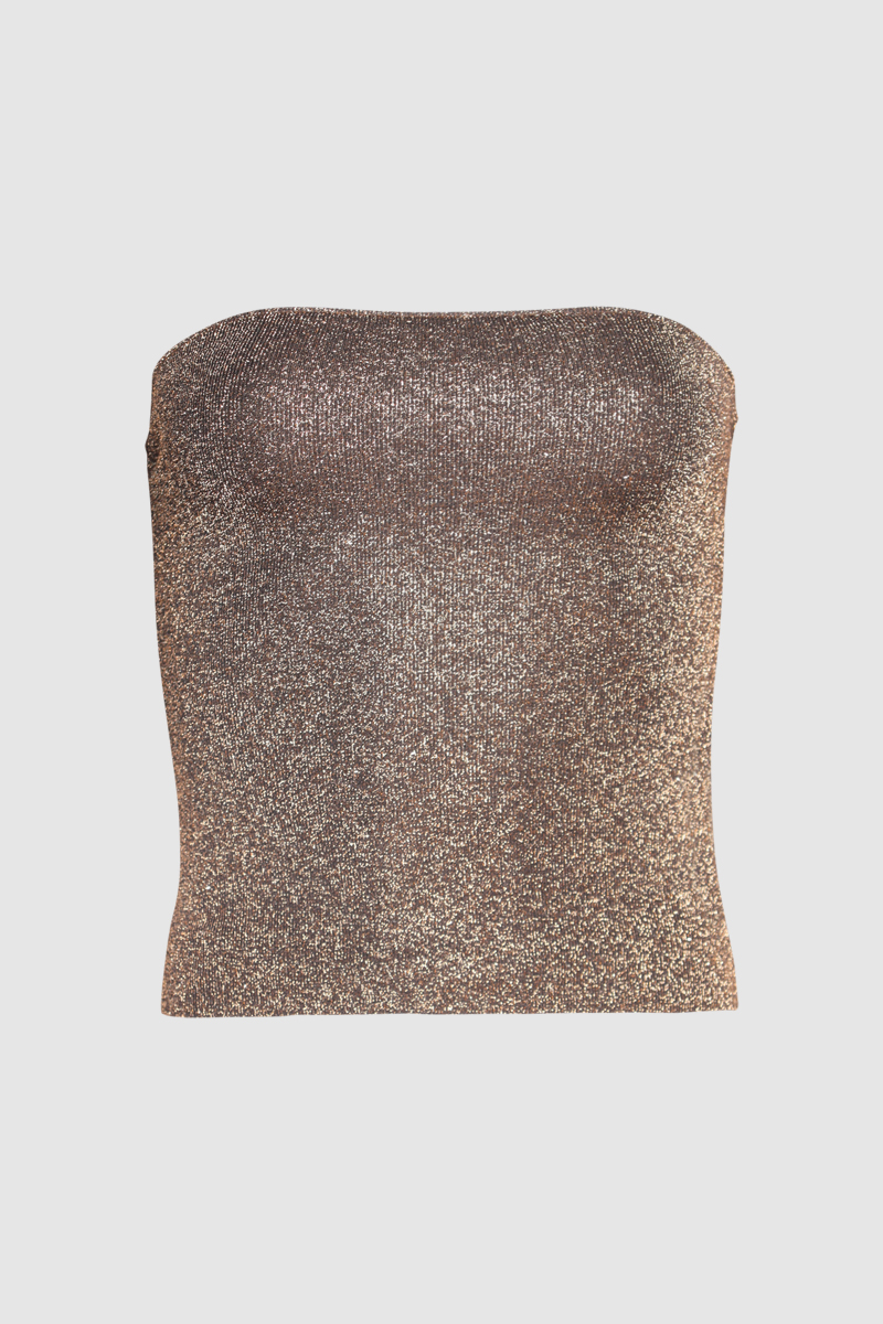 Lady Strapless Metallic Top