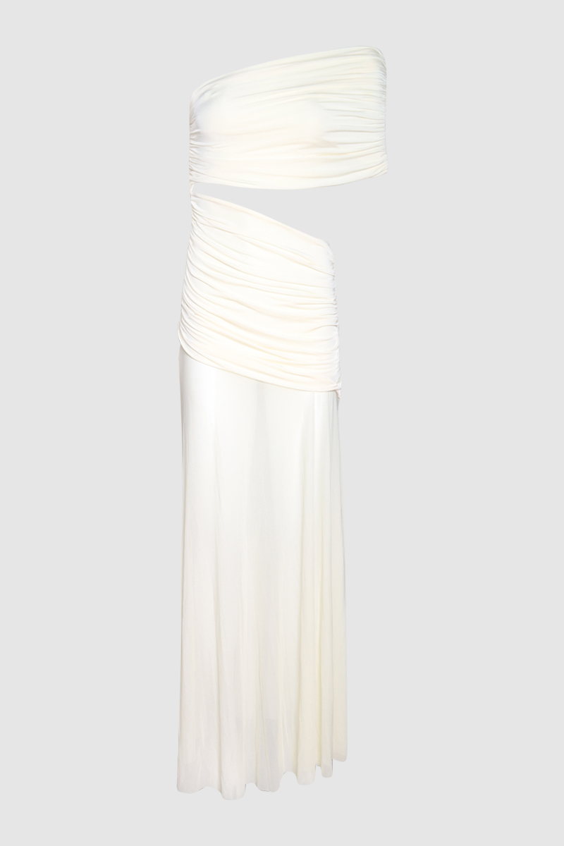 Dallas One Shoulder Mesh Maxi Dress